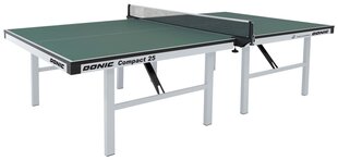 Tennis table indoor 25mm DONIC Compact 25 ITTF Green цена и информация | Теннисные столы и чехлы | pigu.lt