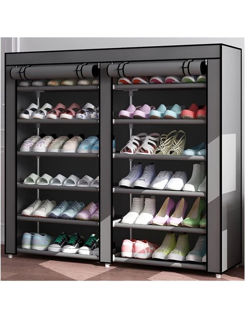 Tekstilinė batų spinta Sternhoff, pilka kaina ir informacija | Batų spintelės, lentynos ir suolai | pigu.lt
