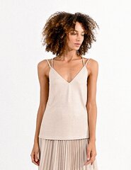 Женская блузка Molly Bracken, золотисто-бежевый цвет цена и информация | Женские блузки, рубашки | pigu.lt