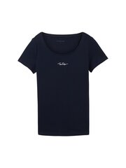 Женская футболка Tom Tailor, темно-синий цвет цена и информация | Футболка Мы здесь | pigu.lt
