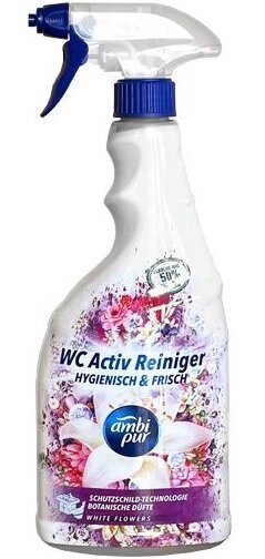 Ambi Pur purškiamas WC valiklis White Flowers, 750 ml kaina ir informacija | Valikliai | pigu.lt