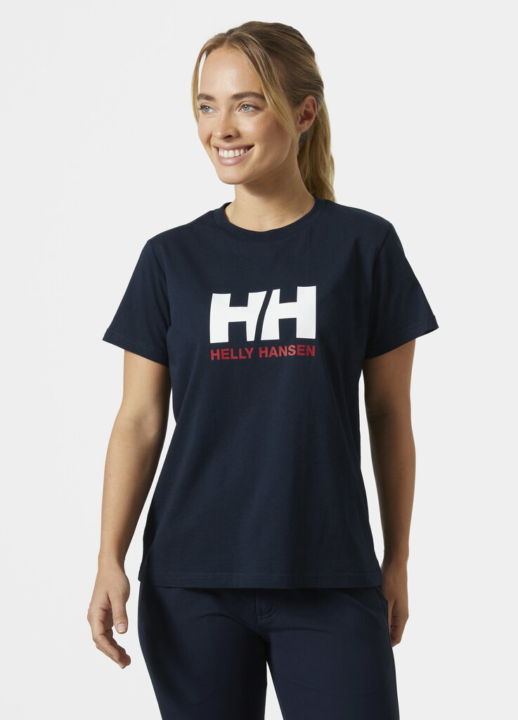 Helly Hansen moteriški marškinėliai HH LOGO, tamsiai mėlyni kaina ir informacija | Marškinėliai moterims | pigu.lt