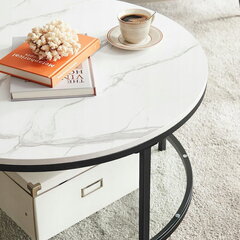 Газетный столик для гостиной черный 45 см цена и информация | Журнальные столики | pigu.lt