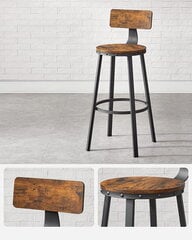 Барные стулья 2 шт, коричневый/черный цена и информация | Стулья для кухни и столовой | pigu.lt