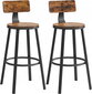 2-ių kėdžių komplektas, rudas/juodas kaina ir informacija | Virtuvės ir valgomojo kėdės | pigu.lt
