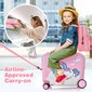 2 dalių vaikiškas bagažo rinkinys Costway Vienaragis, rožinis kaina ir informacija | Lagaminai, kelioniniai krepšiai | pigu.lt
