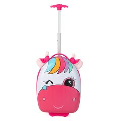 Детский чемодан со светящимися колесами Costway, розовый цена и информация | Чемоданы, дорожные сумки  | pigu.lt
