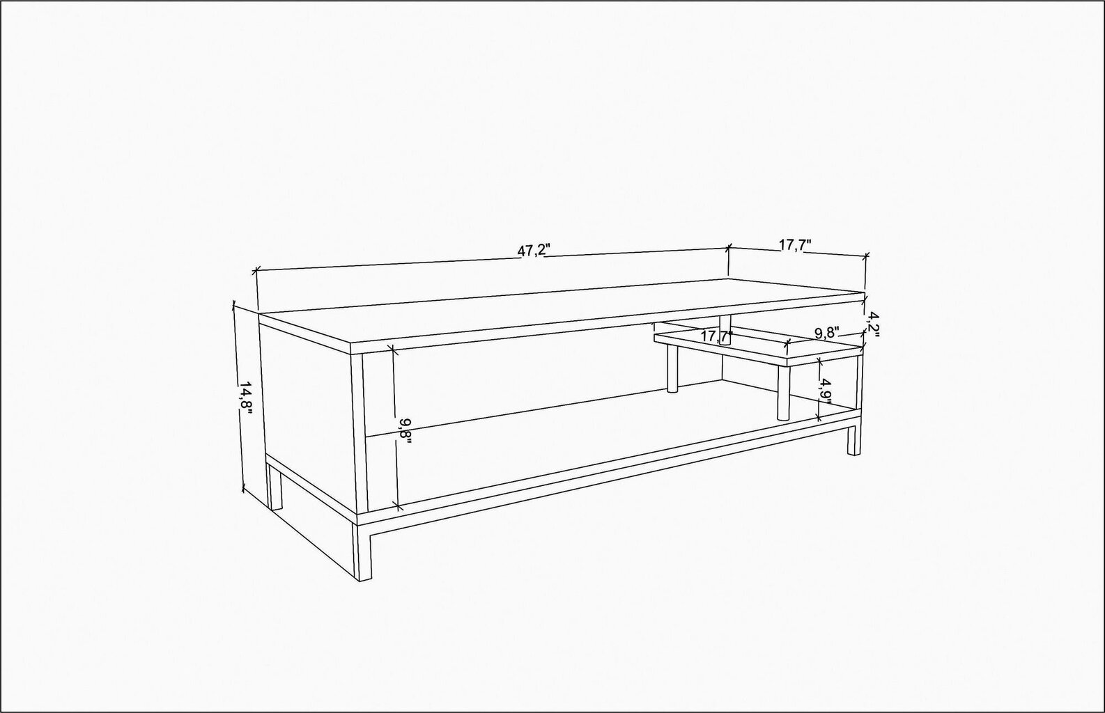 TV stovas Asir, 120x44,6x37,6 cm, auksinis/pilkas kaina ir informacija | TV staliukai | pigu.lt