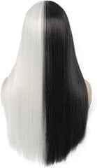 Ilgų plaukų perukas Qnbiar, balta/juoda, 1 vnt. kaina ir informacija | Plaukų aksesuarai | pigu.lt