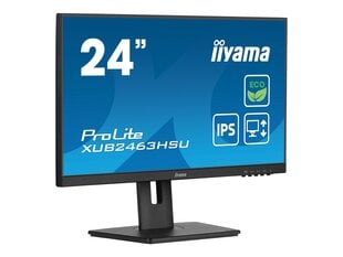 iiyama ProLite XUB2463HSU-B1 kompiuterio monitorius 61 cm (24") 1920 x 1080 pikseliai „Full HD“ LED Juoda kaina ir informacija | Monitoriai | pigu.lt