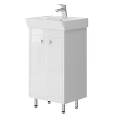 Тумба для ванной комнаты с умывальником TN-45, белый цена и информация | Шкафчики для ванной | pigu.lt