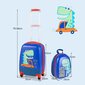 2 dalių vaikiškas bagažo rinkinys Costway Drakonas, mėlynas цена и информация | Lagaminai, kelioniniai krepšiai | pigu.lt
