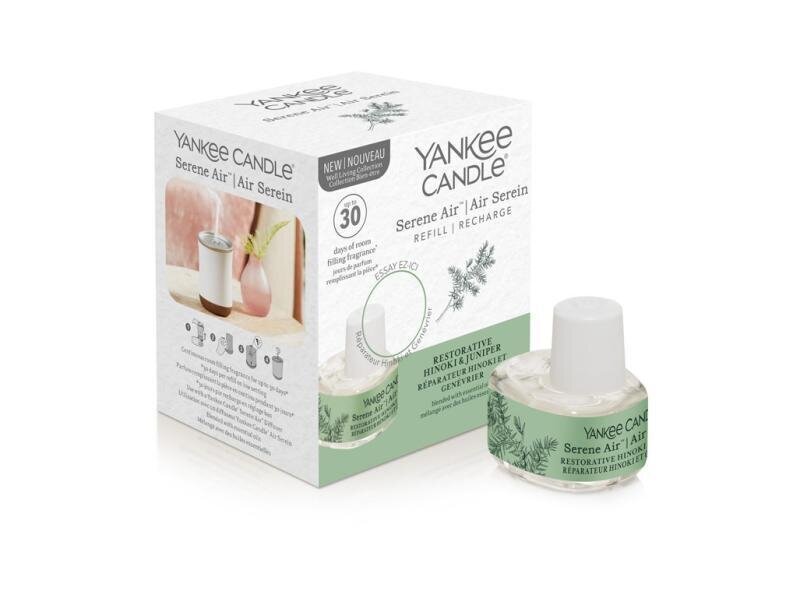 Oro drėkintuvo kvapo papildymas Yankee Candle Serene Air Refil Restorative Hinoki and Juniper, 17 ml kaina ir informacija | Namų kvapai | pigu.lt