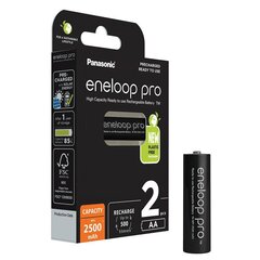 Panasonic eneloop rechargeable battery Pro AA 2500 2BP kaina ir informacija | Akumuliatoriai fotoaparatams | pigu.lt