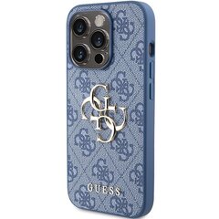 Guess GUHCP15L4GMGBL iPhone 15 Pro 6.1" niebieski|blue hardcase 4G Big Metal Logo цена и информация | Чехлы для телефонов | pigu.lt