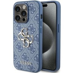 Guess GUHCP15L4GMGBL iPhone 15 Pro 6.1" niebieski|blue hardcase 4G Big Metal Logo цена и информация | Чехлы для телефонов | pigu.lt