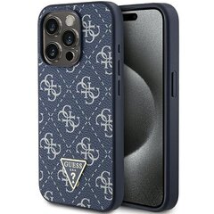 Guess GUHCP15LPG4GPB iPhone 15 Pro 6.1" niebieski|blue hardcase 4G Triangle Metal Logo цена и информация | Чехлы для телефонов | pigu.lt