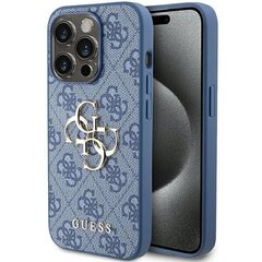 Guess GUHCP15X4GMGBL iPhone 15 Pro Max 6.7" niebieski|blue hardcase 4G Big Metal Logo цена и информация | Чехлы для телефонов | pigu.lt