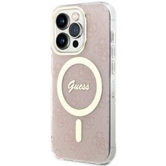Guess GUHMP15LH4STP iPhone 15 Pro 6.1" rózowy|pink hardcase IML 4G MagSafe цена и информация | Чехлы для телефонов | pigu.lt