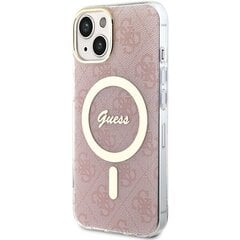 Guess GUHMP15SH4STP iPhone 15 | 14 | 13 6.1" różowy|pink hardcase IML 4G MagSafe цена и информация | Чехлы для телефонов | pigu.lt
