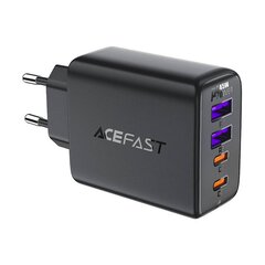 Wall charger Acefast A61 GaN 2xUSB-A, 2xUSB-C PD45W EU (black) цена и информация | Зарядные устройства для телефонов | pigu.lt