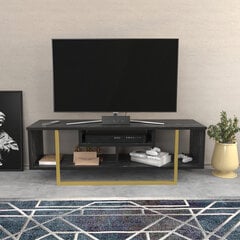 TV stovas Asir, 120x35,2x40,2 cm, juodas/auksinis kaina ir informacija | TV staliukai | pigu.lt