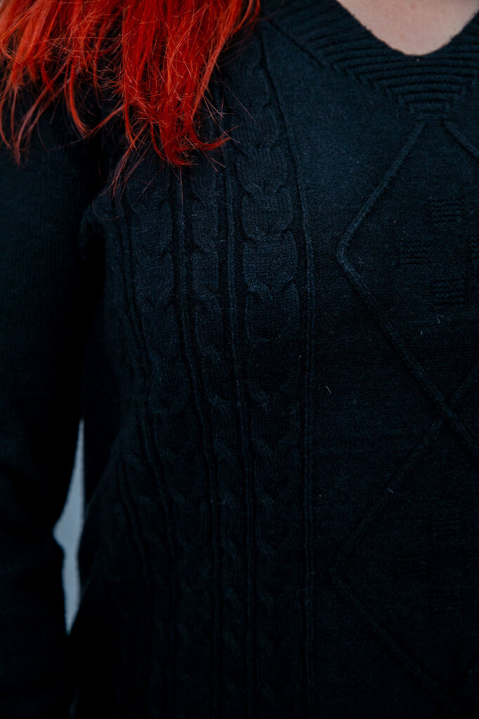 Moteriškas džemperis, juodas kaina ir informacija | Megztiniai moterims | pigu.lt