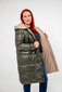 Dvipusis dygsniuotas paltas moterims, žalias/smėlio spalvos kaina ir informacija | Paltai moterims | pigu.lt