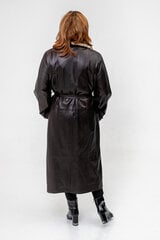 Женское пальто из мягкой бараньей кожи классического кроя с натуральным норковым воротником, коричневый цена и информация | Женские пальто | pigu.lt
