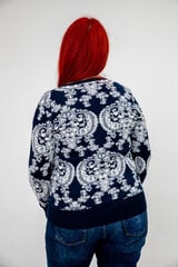 Moteriškas džemperis, mėlynas/baltas kaina ir informacija | Megztiniai moterims | pigu.lt