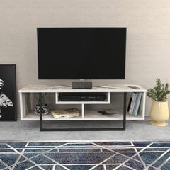 TV stovas Asir, 120x35,2x40,2 cm, baltas/juodas kaina ir informacija | TV staliukai | pigu.lt