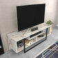 TV stovas Asir, 120x35,2x40,2 cm, baltas/juodas kaina ir informacija | TV staliukai | pigu.lt