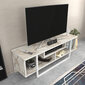 TV stovas Asir, 120x35,2x40,2 cm, baltas kaina ir informacija | TV staliukai | pigu.lt