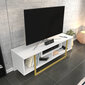 TV stovas Asir, 120x35,2x40,2 cm, baltas/auksinis kaina ir informacija | TV staliukai | pigu.lt