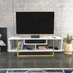 TV stovas Asir, 120x35,2x40,2 cm, baltas/auksinis kaina ir informacija | TV staliukai | pigu.lt