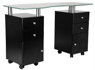 Manikiūro stalas, juodas цена и информация | Мебель для салонов красоты | pigu.lt