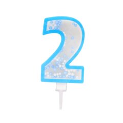 Mėlyna žvakutė tortui skaičius, 2 цена и информация | Праздничные декорации | pigu.lt