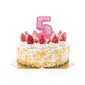 Žvakė tortui skaičius 5, rožinė kaina ir informacija | Dekoracijos šventėms | pigu.lt