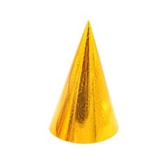 Gimtadienio kepuraitė, auksinė, 20 cm., 10 vnt цена и информация | Праздничные декорации | pigu.lt