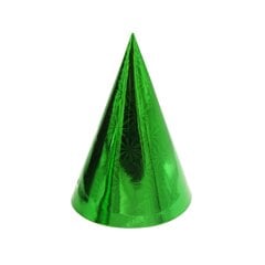 Gimtadienio kepuraitė, žalia, 20 cm., 10 vnt. цена и информация | Праздничные декорации | pigu.lt