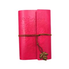 Užrašų knyga odiniu rožiniu viršeliu, 18 x 13 cm цена и информация | Тетради и бумажные товары | pigu.lt