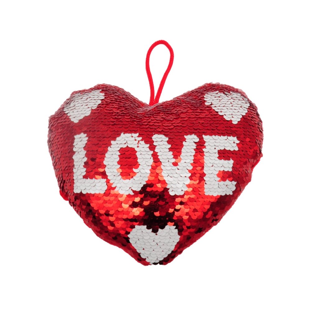 Pliušinė širdis su žvyneliais, love, 19 x 16 cm kaina ir informacija | Minkšti (pliušiniai) žaislai | pigu.lt