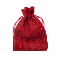 Drobinis dovanų maišelis tamsiai raudonas, 10 x 14 cm kaina ir informacija | Dovanų pakavimo priemonės | pigu.lt