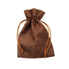 Drobinis dovanų maišelis tamsiai rudas, 10 x 14 cm цена и информация | Товары для упаковки подарков | pigu.lt