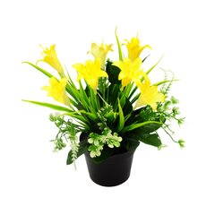 Dirbtinė lelijų puokštė vazone kaina ir informacija | Dirbtinės gėlės | pigu.lt