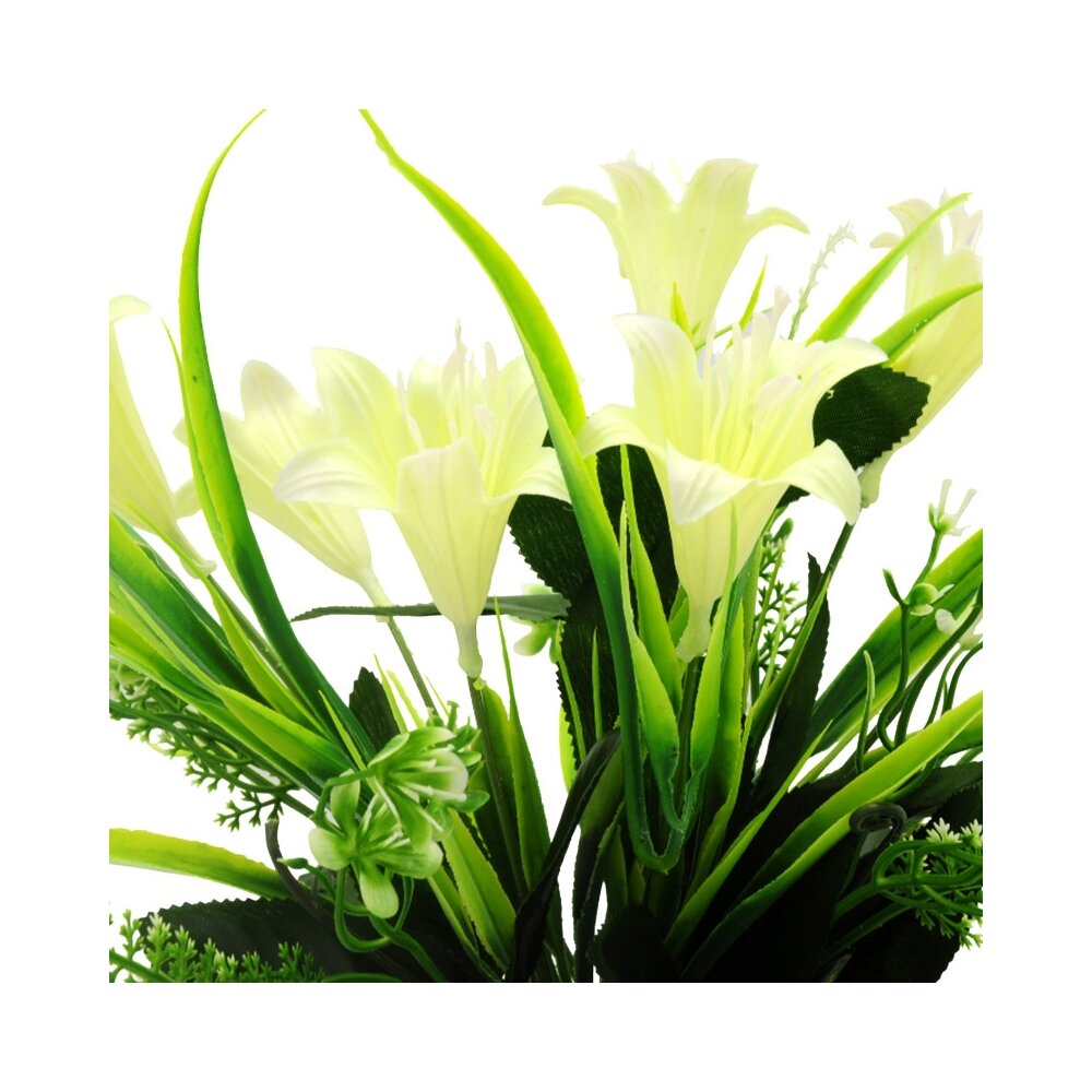 Dirbtinė lelijų puokštė vazone kaina ir informacija | Dirbtinės gėlės | pigu.lt