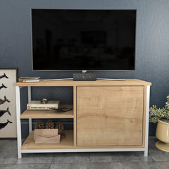 TV stovas Asir, 89,6x35,3x50,8 cm, baltas/smėlio spalvos kaina ir informacija | TV staliukai | pigu.lt