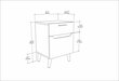 Naktinis staliukas Asir, 45x36,8x63 cm, baltas/rudas kaina ir informacija | Spintelės prie lovos | pigu.lt