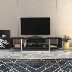 TV stovas Asir, 150x35,2x40 cm, juodas/baltas kaina ir informacija | TV staliukai | pigu.lt