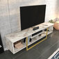 TV stovas Asir, 150x35,2x40 cm, auksinis/baltas kaina ir informacija | TV staliukai | pigu.lt